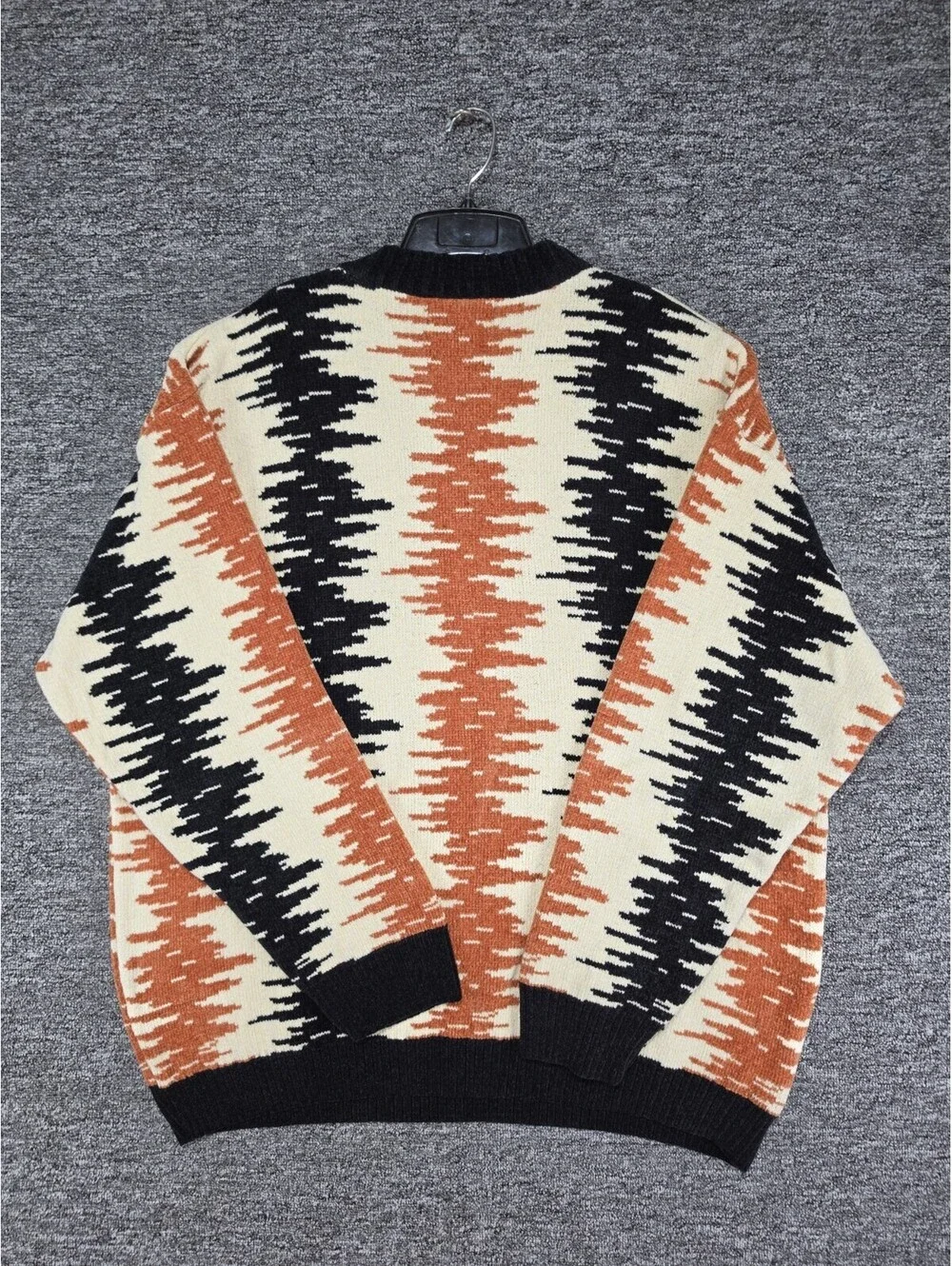 Vtg Bergati Wool Knit Pullover Sweater 3XL Multicolor Geometric Crew Neck Logo